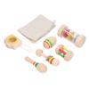 Kids Musical Instrument Toy Wooden Music Sand Hammer Rattle Bell Toys Set Kit for Home Travel