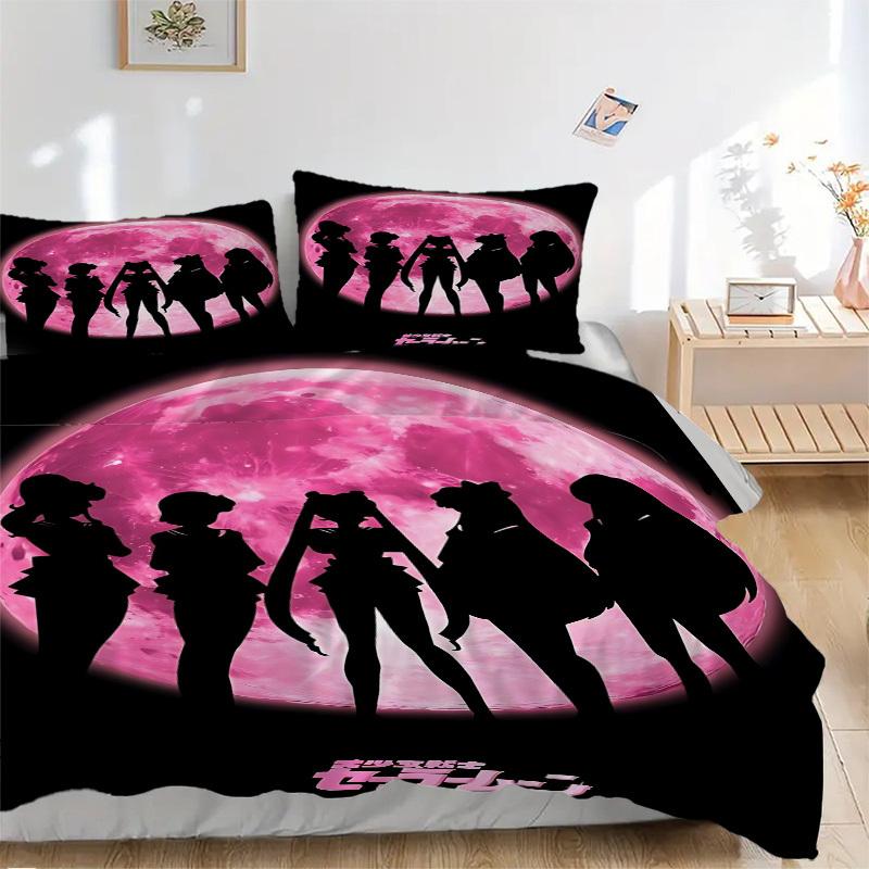 

3pcs Sailor Moon Comforter Set - Four Seasons Home High,Machine Washable Bedspread with Pillowcases (No Filling) yy250909074 135x200cm