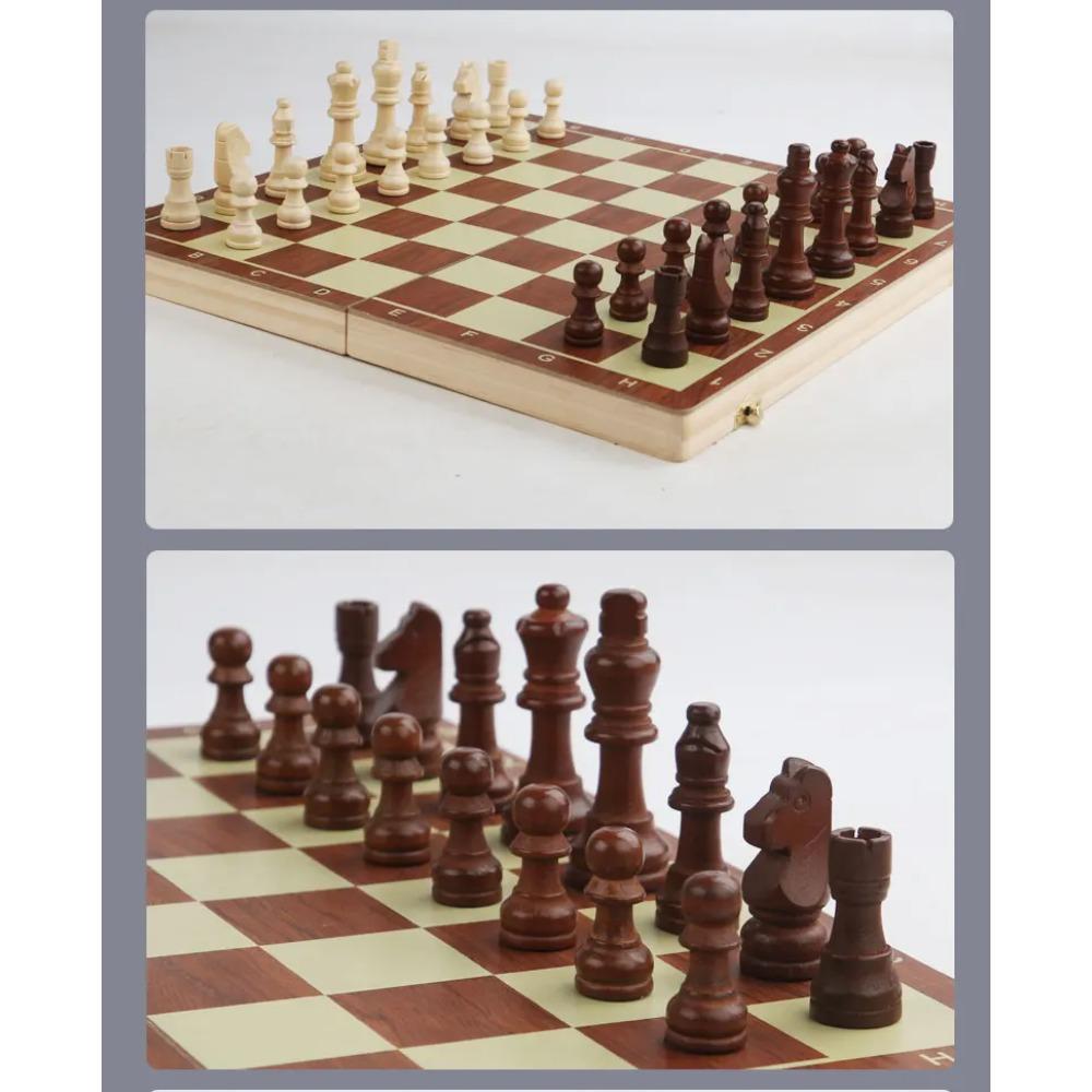 Magnetic Foldable Chess Set High Grade Wooden Chess Game Board Large/Small Size Strategic Thinking Folding Board Game for Party