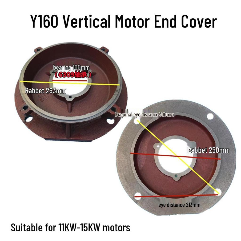 Horizontale Motor-Endkappe für Y80-355, 5,5 kW, Vorder- und Rückseite