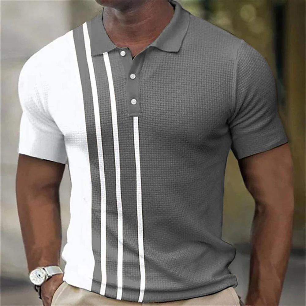 

Eu Independent Station Men S Polo3D Digital Printing Business Casual Short Sleeve Lapel Polo S