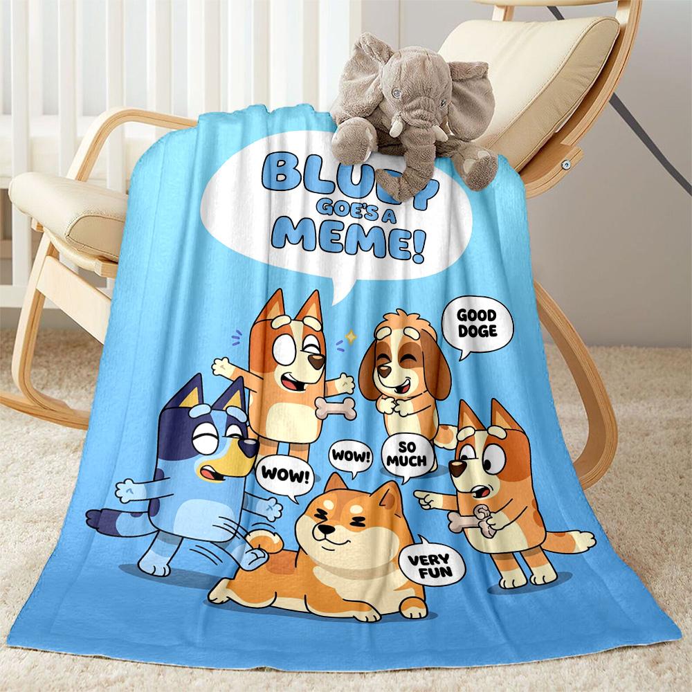 Blue Dog Adventure Blanket Soft Warm Cozy Perfect for Bedding Couch Bed Four Seasons Multipurpose Modern Style