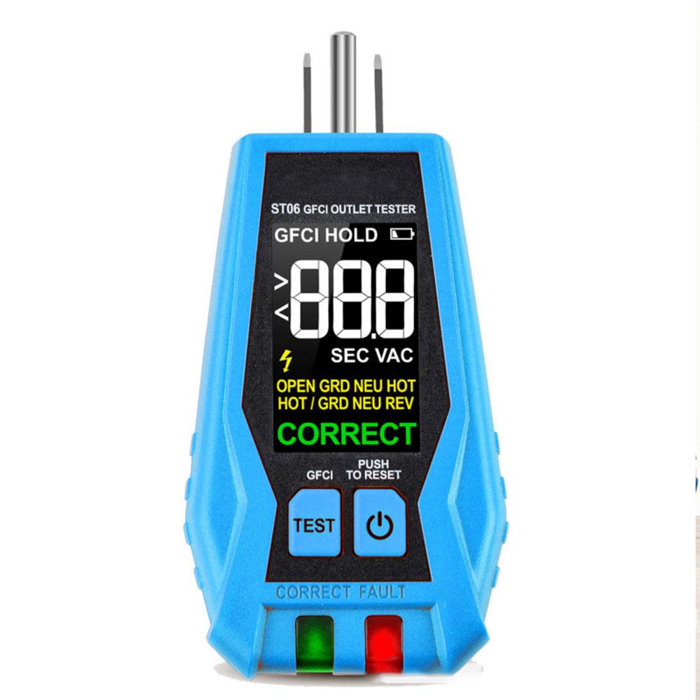 3Wire For GFCI Outlet Tester with LCD Display for 110125V AC Electrical Outlet Tester for Faulty Wiring Detection