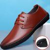 Front Lace-up Lazy Shoes Spring Men's British Leather Shoes Casual Shoes Doudou Shoes Soft Sole Soft Surface Men's Shoes