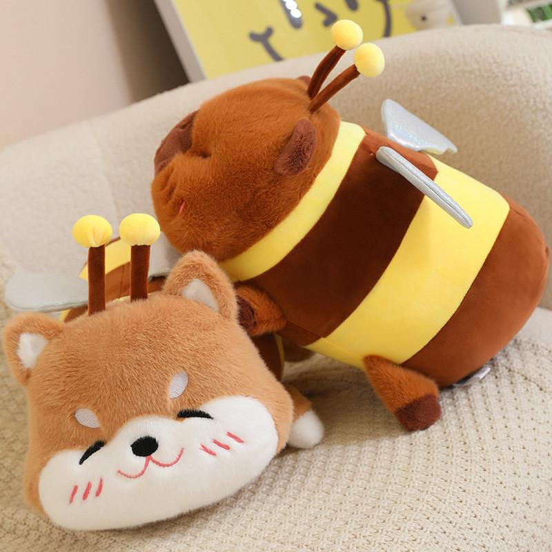 Capybara Bee Shiba Inu Honey Jar Plush Toy Animal Stuffed Doll Gift Decoration