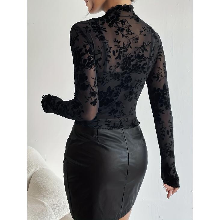 Spring And Autumn New Women'S Versatile Long Sleeve Daily Business Commuter Elegant Comfort Sexy Bottom Shirt Top