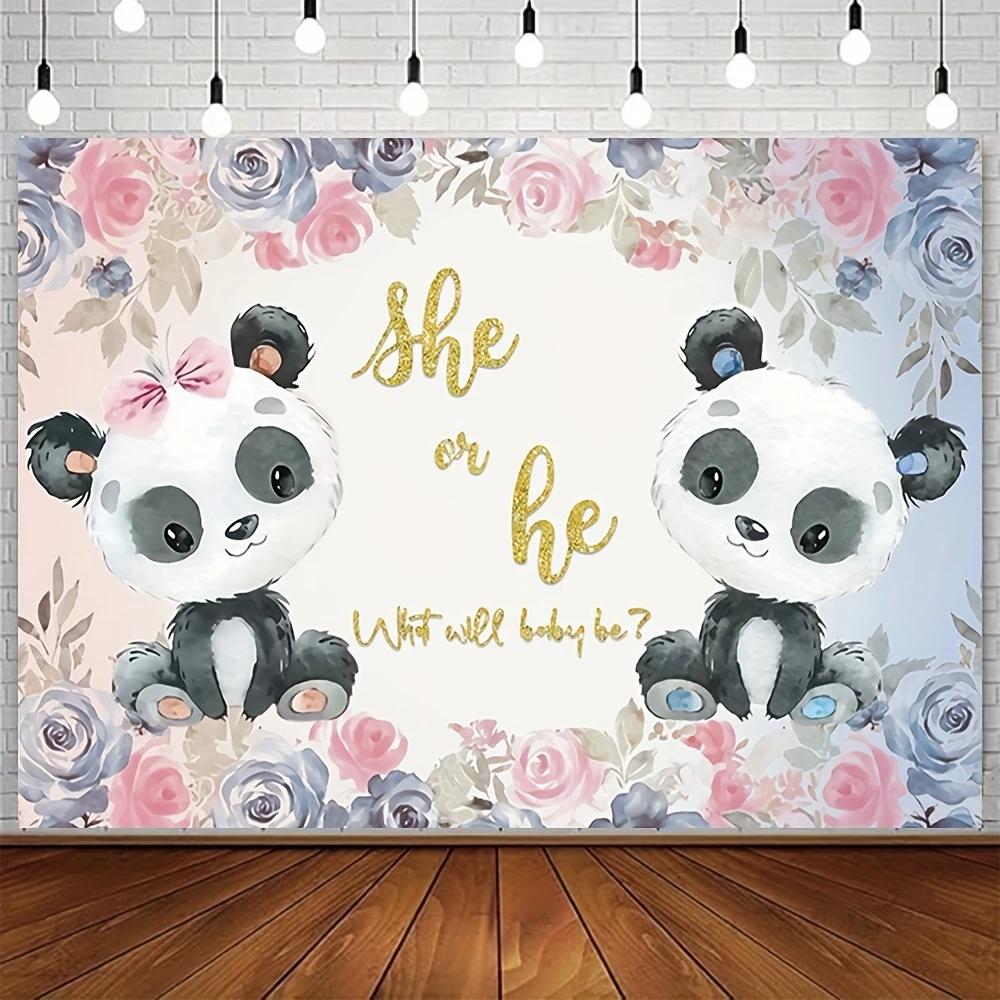 Gender Reveal Party Theme Cartoon Red Panda Background, Photo Background, Boy or Girl Party Supplies, Photo Background, Flag