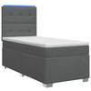 Box Spring Bed with Mattress Dark Gray 80 X 200 Cm Fabric