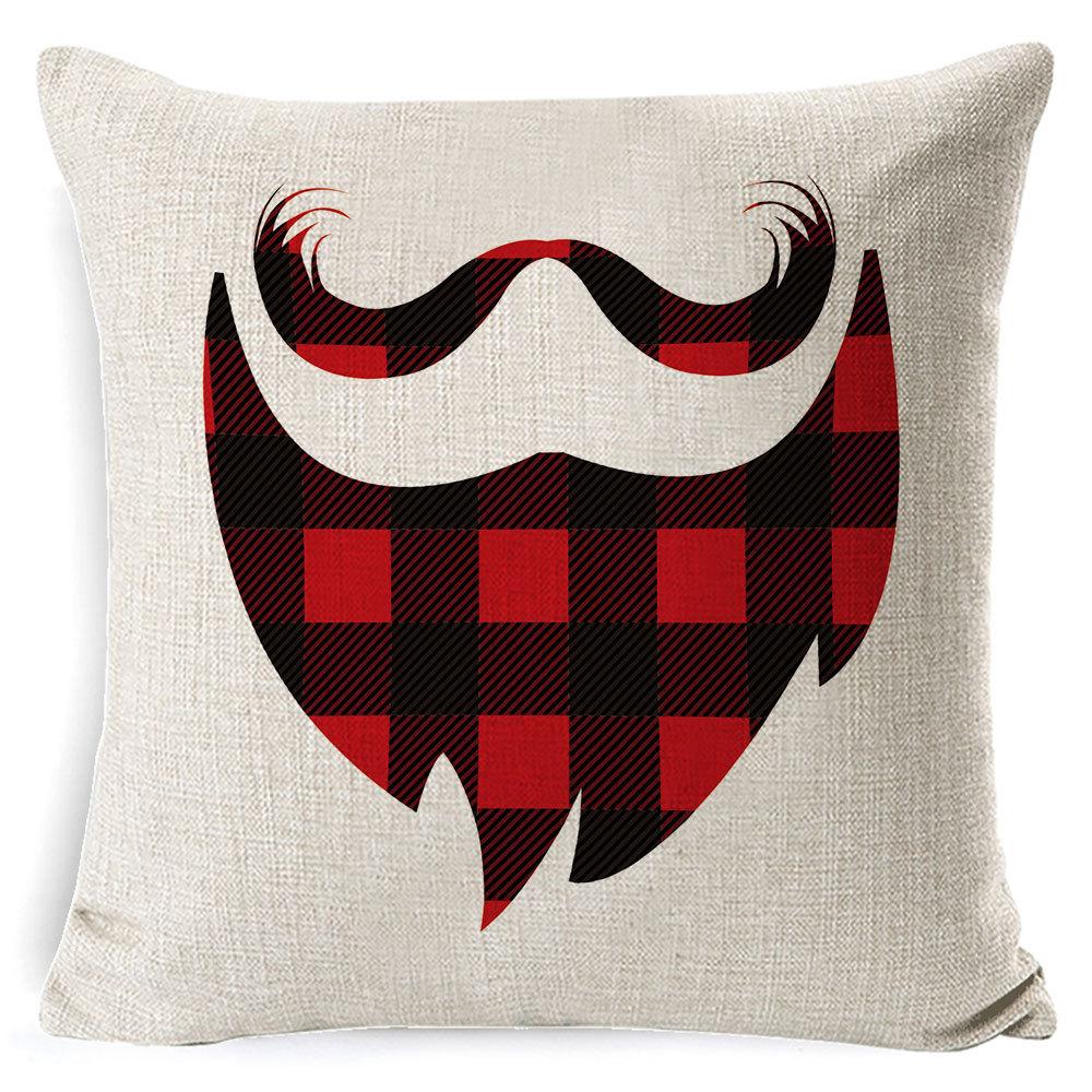 Christmas Pillow Cover Home Sofa Cushion Elk Letter Print Cushion Cover Christmas Atmosphere
