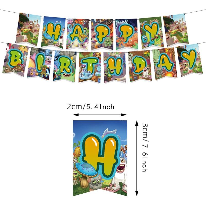My Monster Singing Theme Birthday Banner Balloon Party Supplies Set Decorations