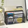 Papers Trays Notebook Stand Rack Desk 3-Layer Black Metal Iron Mesh Holder Magazine Document File Book Rack Organizer Office