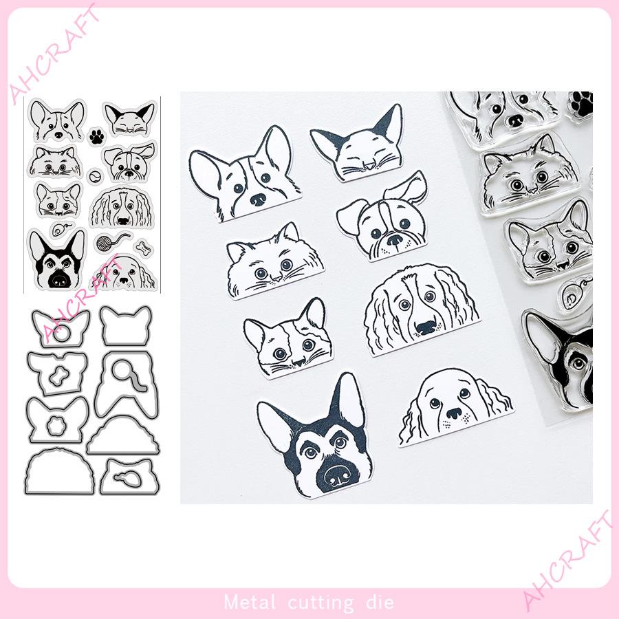 Transparent Silicone Dog Stamps for DIY Journaling - March 2025 Series (Model 7402)