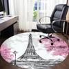1pc Eiffel Tower, Paris Office Round Rug, Carpet for Office, Gaming, Lightweight Round Floor Mat yy260205023