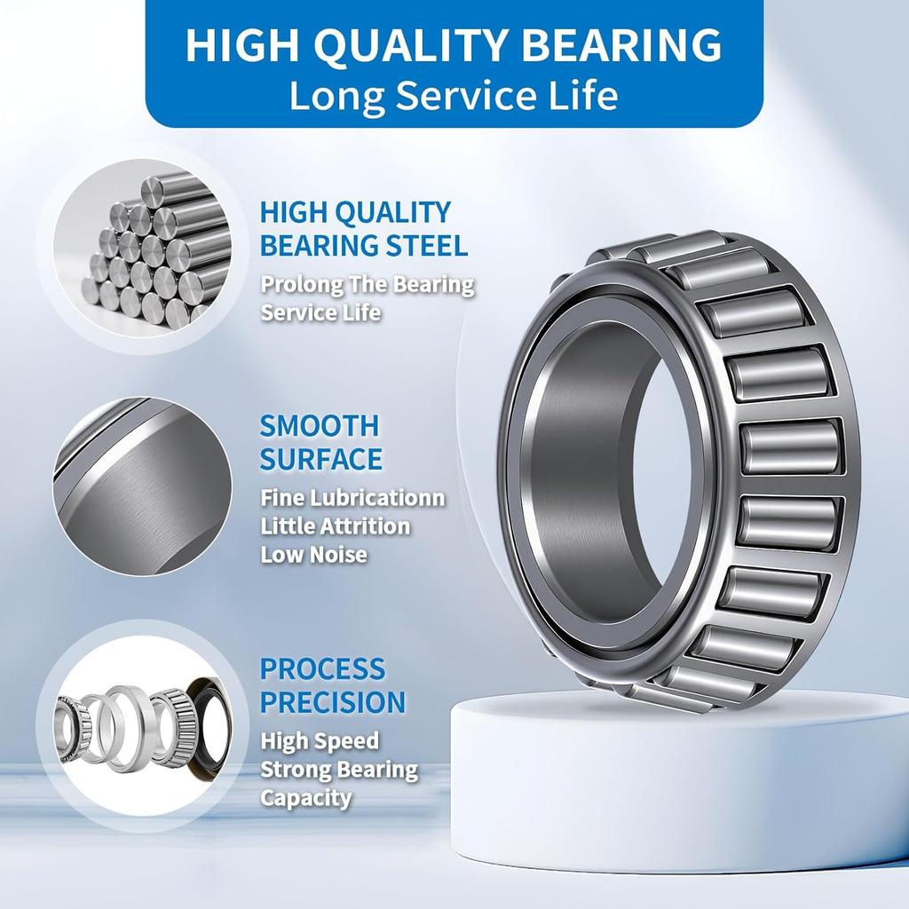 2 Pack Trailer Bearings Kit, High Speed And Rotary Quiet, L68149 L44649 Trailer Axle Bearings Kit, Fits For 1-3/8'' To 1-1/16'' 3500 Lbs Trailer Axle