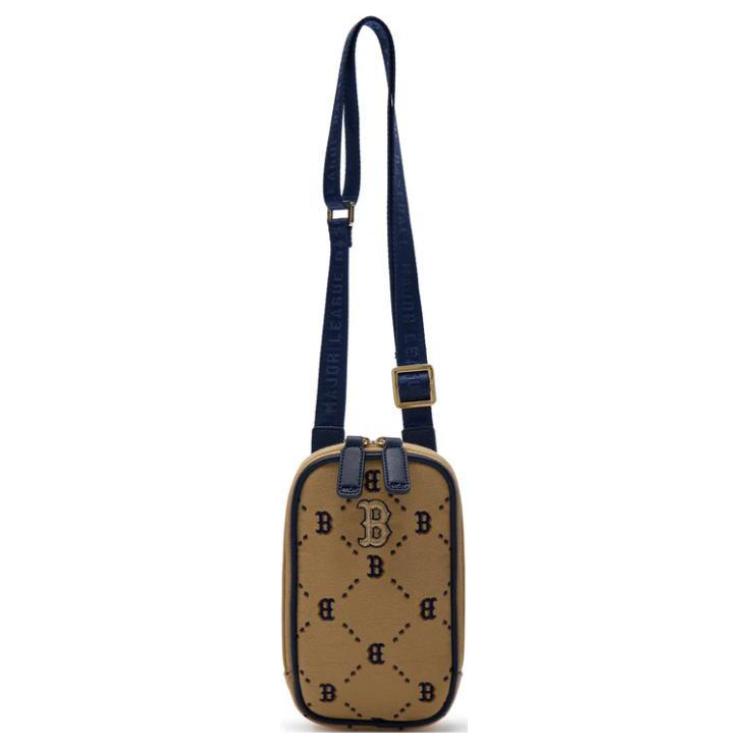 New MLB Cotton With Polyester Shoulder Bag, Crossbody Bag Mini Women's Brown 7ACRMD94N-43BGS