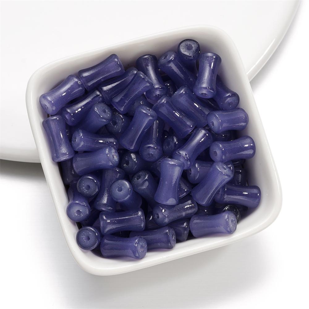 30Pcs 6.5x11.5mm Imitation Jade Bamboo Joint Charm Glass Loose Beads for DIY Handmade Jewelry Bracelet Necklace Making Supplies