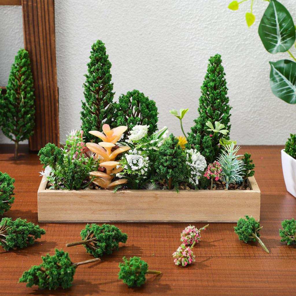 TOYMYTOY Tree Model Set of for Use As Model Railway Miniature and Educational Trees, 38, Trees, Models, Buildings, Gardens, Purposes.