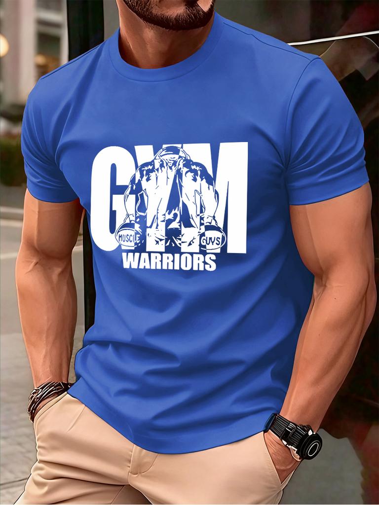 Gym Warriors Muscle Guys Printing Mens TShirt Cotton Summer Soft Tops Oversized ONeck Short Sleeve T Shirt Casual Male Clothes