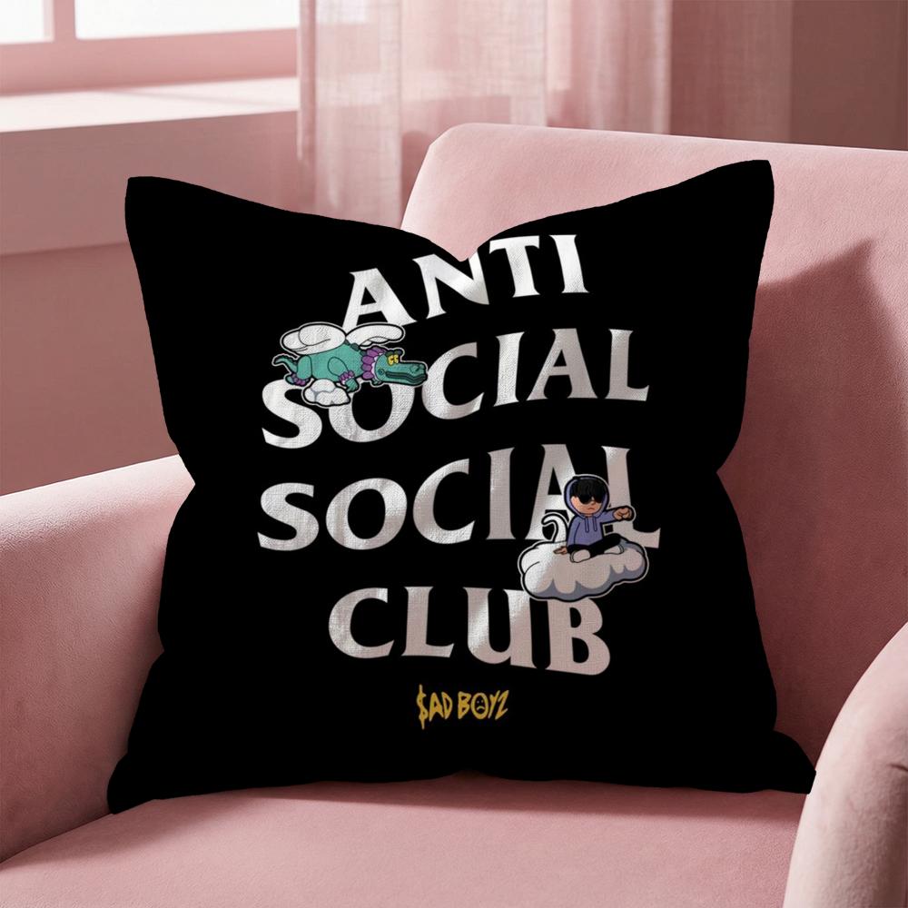 

A-Anti Social Social Club Cushion Cover Multi-Scene Pillow Cover for Home & Car - Reversible, Soft & Durable for Daily Use 30cmx30cm