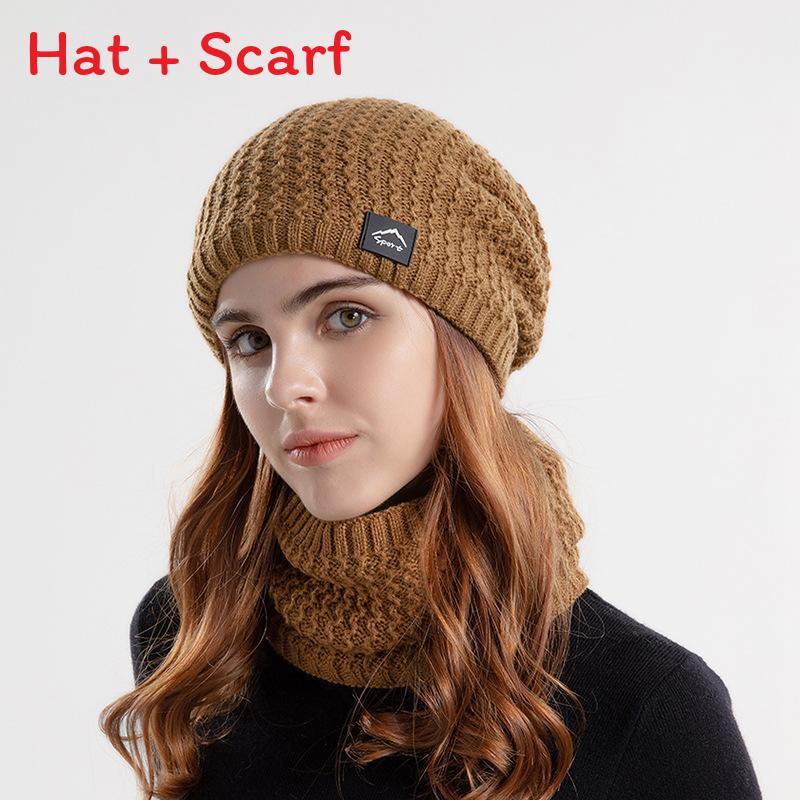 

Thermal Knit Cap With Design And Ear Protection For Cold Season Use хакі