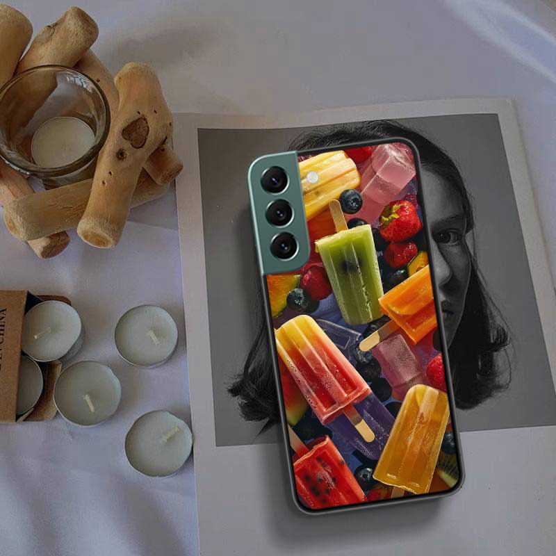 Colorful Ice Cream and Popsicles Phone Case For Samsung Galaxy S22 S25 Ultra S21 S10 Plus S26 Edge S20 S23 S24 FE Cover Sili