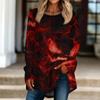 Women's Halloween Printed Pullover Top Loose Fit Neck Long Sleeve T-Shirt