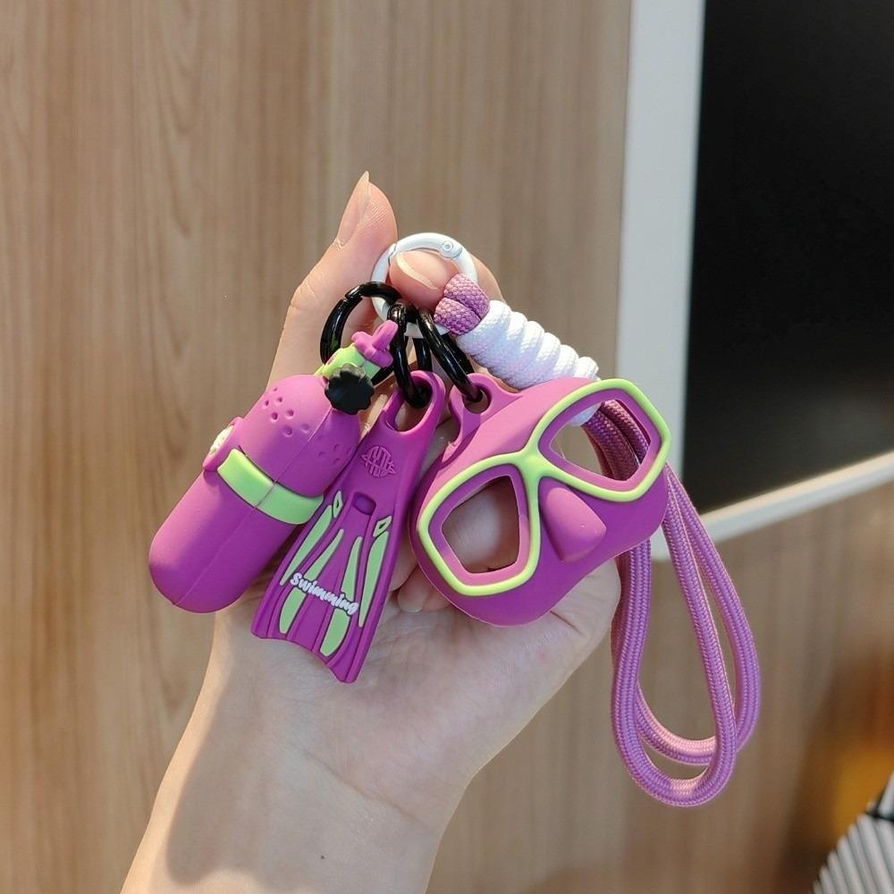 Funny Diving Mask Bag Pendant Colorful Oxygen Cylinder Keyring Diving Enthusiast