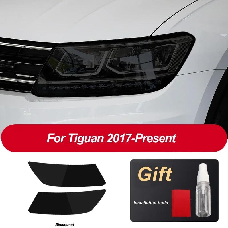 Folia Ochronna na Reflektory Samochodowe Przezroczysta Czarna Naklejka TPU Dla Volkswagen VW Tiguan 2017 2018 Akcesoria