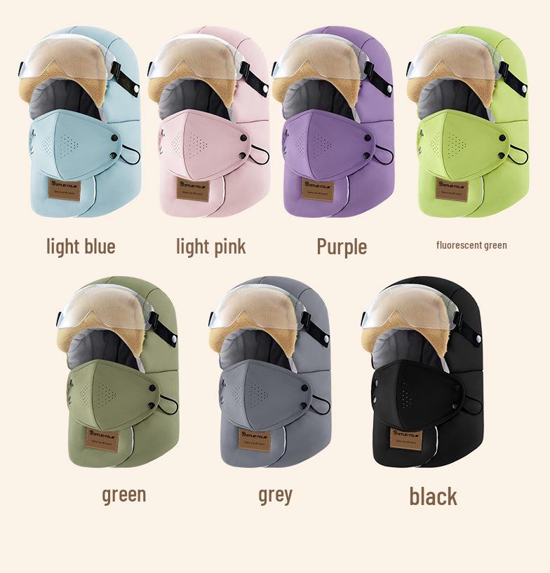 Electric Vehicle Winter Skiing Windproof Waterproof Thickened Lei Feng Hat with Visor