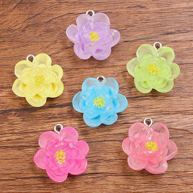 10pcs 22X23mm DIY Resin Accessories Five-petal Flower Pendant Accessories