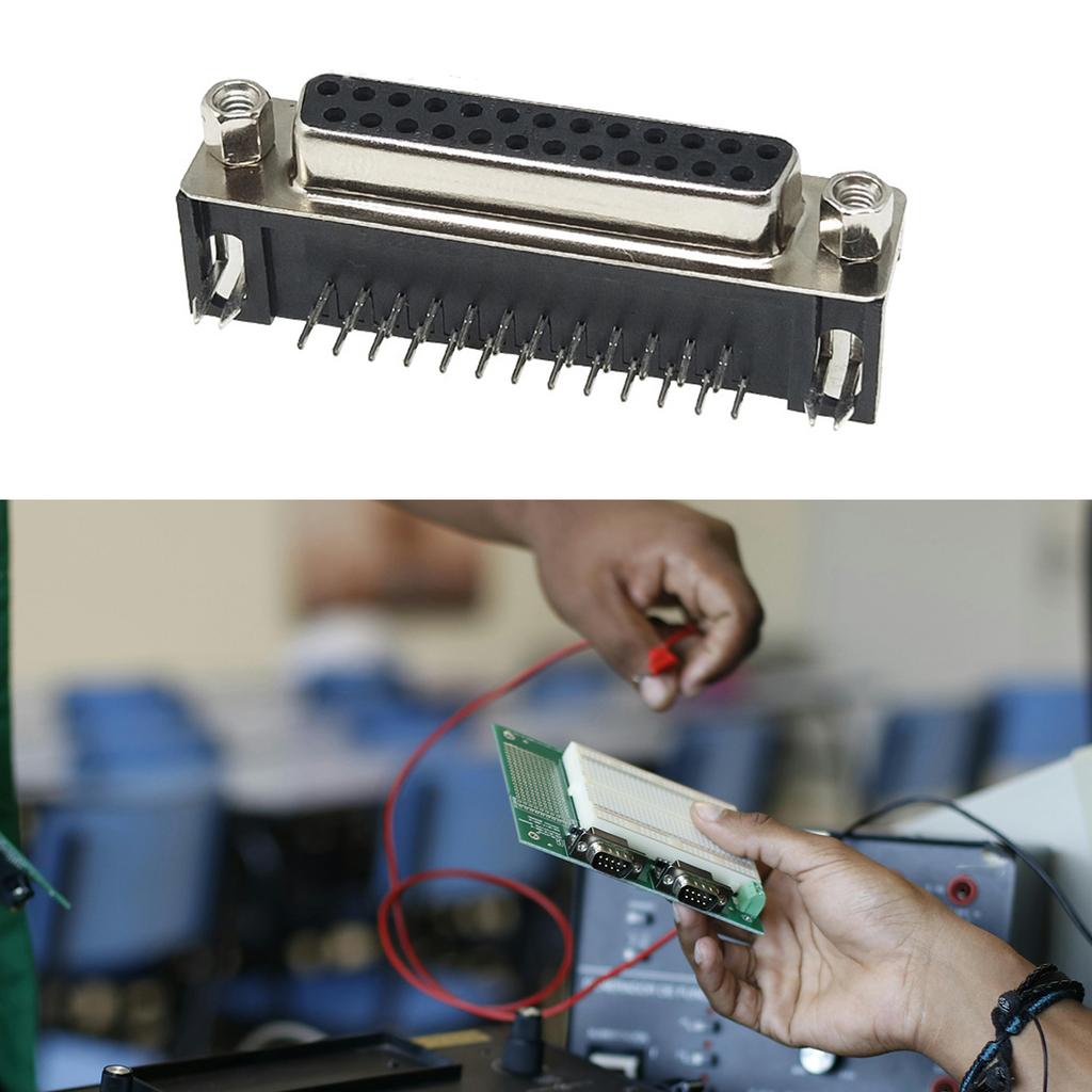 DB25 Hunn Vinkelrett PCB-monteringskontakter Interferensbestandig Kontakt for Høyfrekvent Signaloverføring