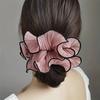 1/4Pcs New Korean Retro Folded Chiffon Oversize Scrunchies Women Sweet Temperament Fashion Exaggerated Hair Band Hair Accessorie