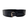 Chic Black Elastic Waist Belt For Women Versatile Faux Leather Waist Cincher Dress Style