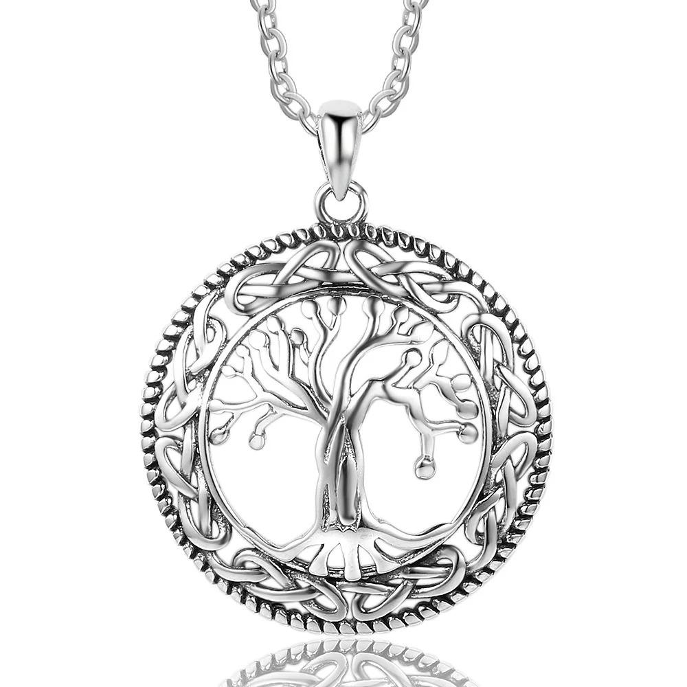 Vintage Tree of Life Pendant Necklace Viking Celtic Knot Necklace For Women Party Wedding Jewelry