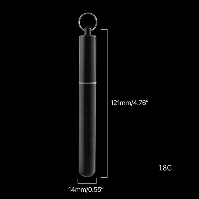 Stylish Cigarettes Container with Keychain Portable Cigarettes Holder Aluminum Metal Cigarettes Storage Tube for Men