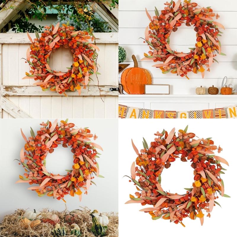 Handmade Wreath for Thanksgiving Celebration Garlands for Home and Office Decoration Harvest Festival Door Hanging