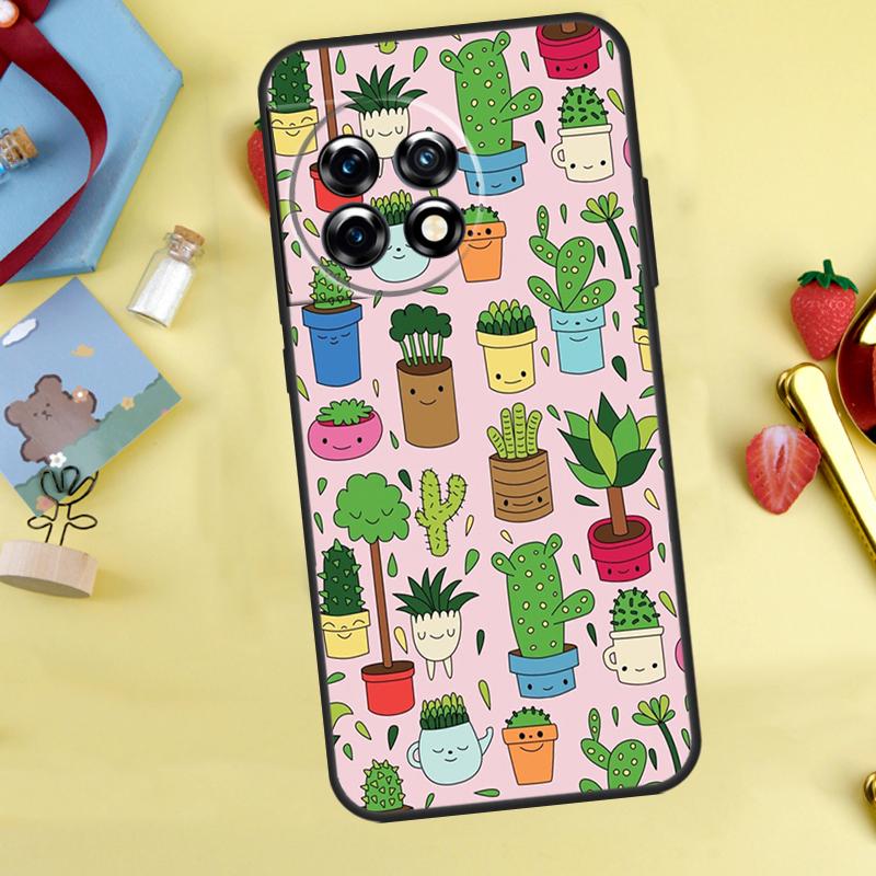 Cactus Succulent Case For OnePlus 13R 12R 13T 15 13 12 11 10 9 10R 10T 8T Nord 5 CE 4 2 3 Lite N20 N30 Cover