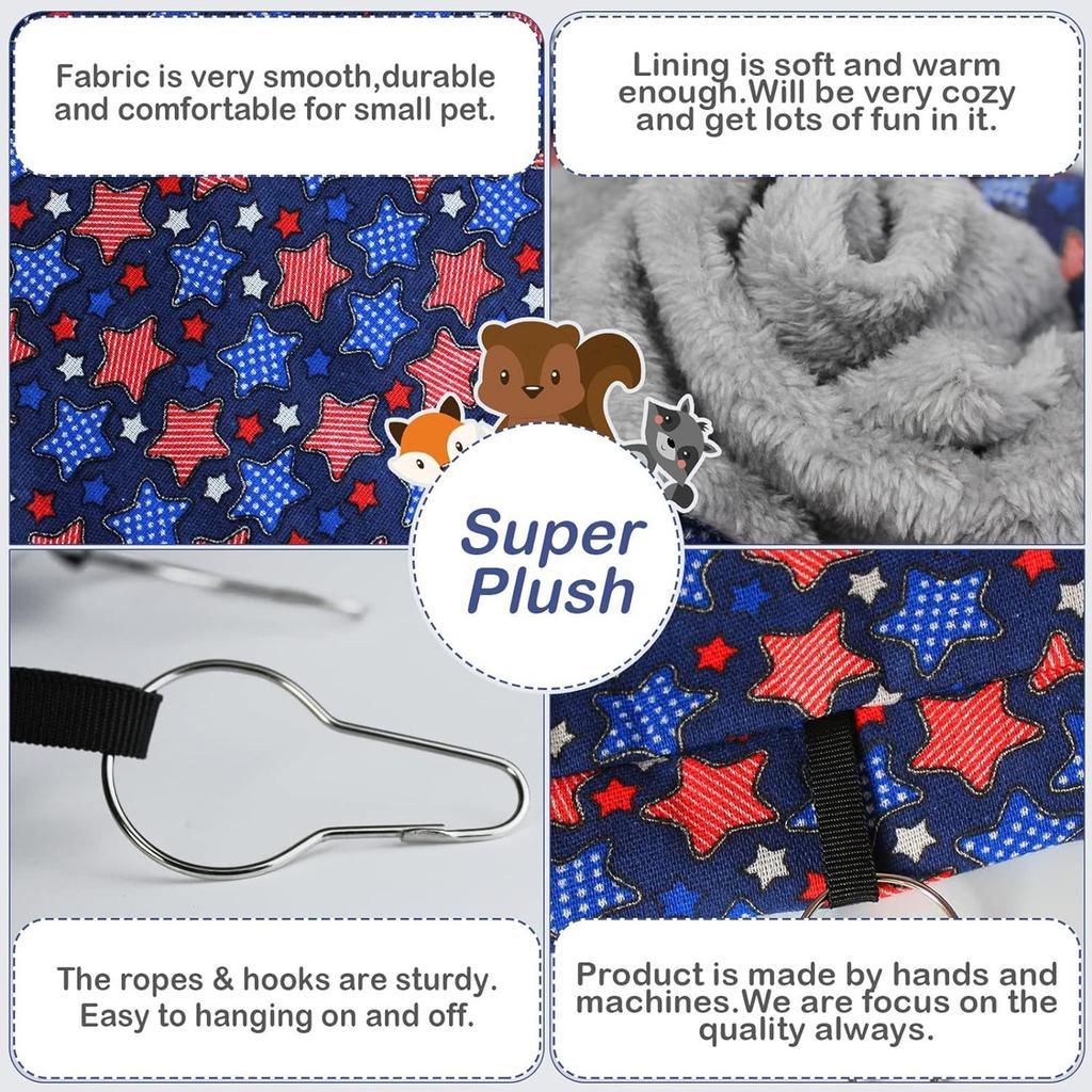 Colorful Print Ferret Hammock Hanging Tunnel Set for Small Animal Cage Bird Squirrel Chinchillas Nest Pets Supplies