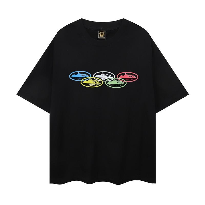 Trendy brand love printing short-sleeved T-shirt for men and women of the same style, loose summer couple's clothing