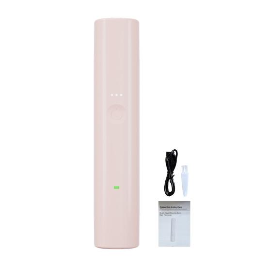 Women Electric Shaver Double Heads USB Rechargeable Waterproof Portable Face Body Bikini Area Arm Leg Hair Removal Epilator Razor Trimmer