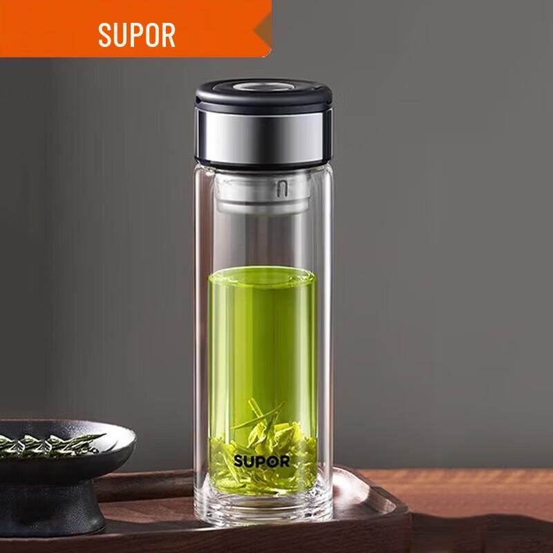 SUPOR Double-Layer Glass Tea Infuser Mug