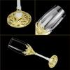 Gold Champagne Flutes 7oz - Wedding Toasting Glasses for Bride & Groom, Engagement & Bridal Shower Gifts