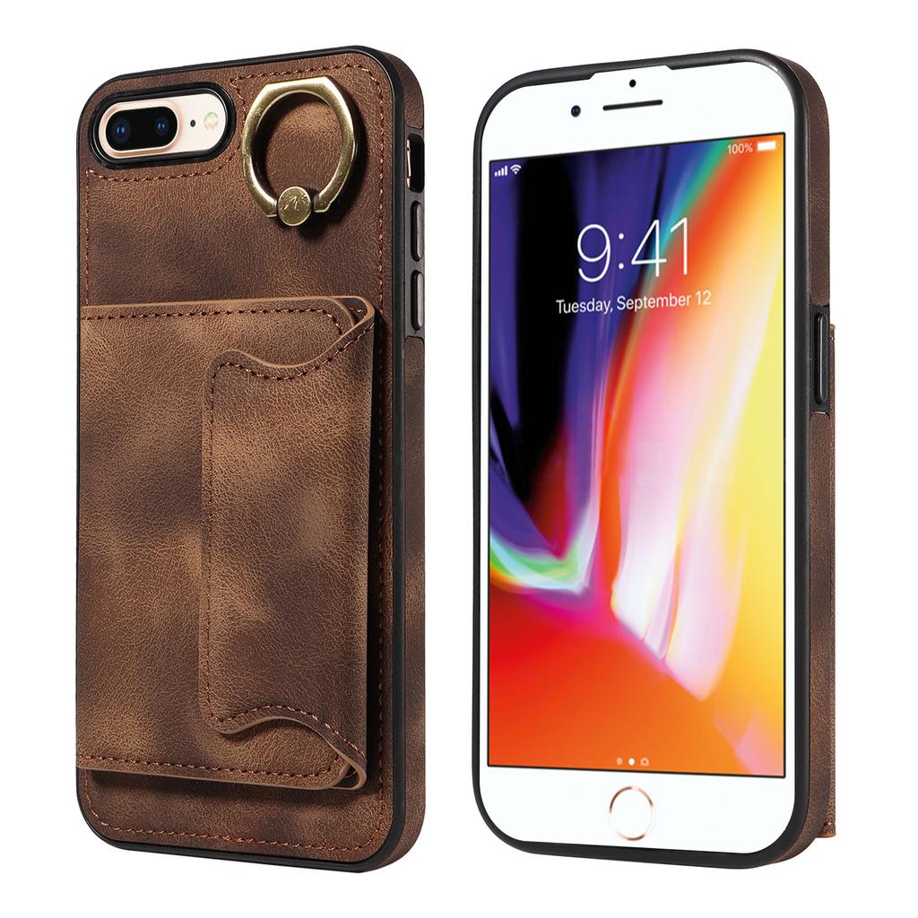 Ring Bracket Card Holder Slots Cover Phone Case for iPhone 7,iPhone 8,iPhone 7 Plus,iPhone 8 Plus,iPhone SE 2020,iPhone SE 2022
