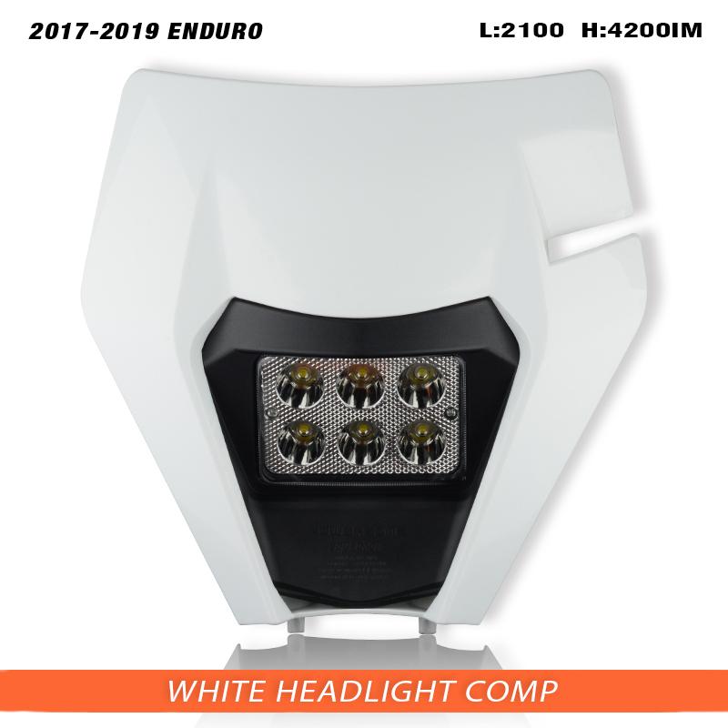 Powerzone Motorcycle LED Headlight For KTM EXC SXF XCW MX 2014-2023 Head Light Supermoto Fairing Dirt Bike Enduro Motocross