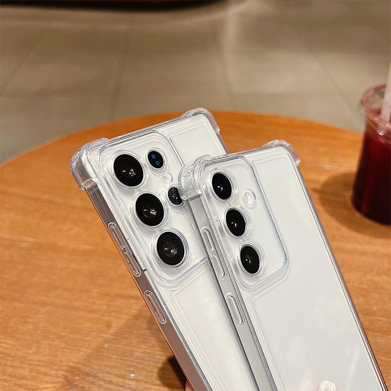 White Flower Phone Case For Samsung Galaxy S25 Edge S24 FE S25 S24 S23 Ultra S22 Plus A36 A56 A16 A55 A54 A15 5G Clear TPU Cover