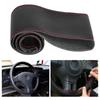 Microfiber Leather Steering Wheel Cover Universal DIY Sewing Car Interior Accessory 38cm 15in