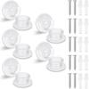 10pcs Closet Rod Holders, Plastic Closet Pole Socket Fits 1-3/8” Diameter Rods, Closets Rod Support Bracket with Screws for Home and Store (White)