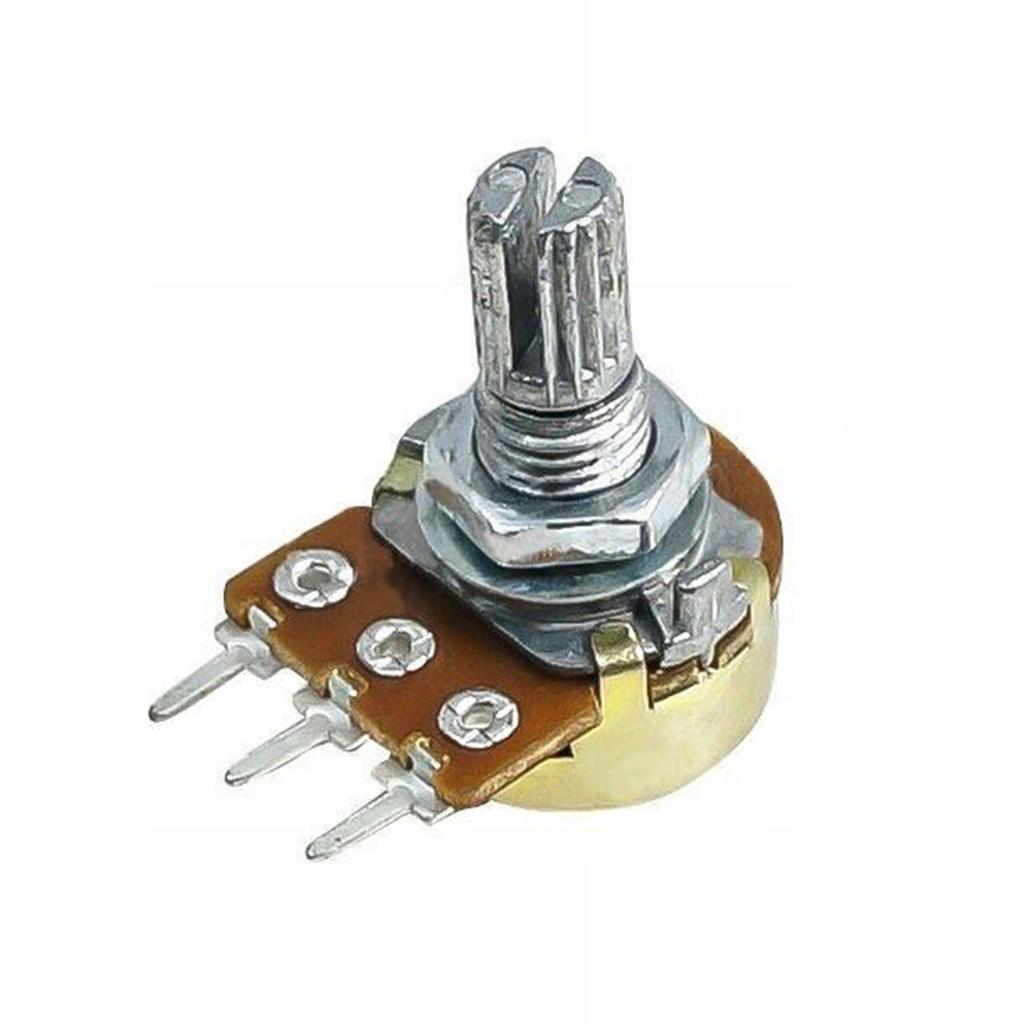 Rosfix Potencjometr Liniowy Obrotowy B10K – Wartość 10K Ohm | Metalowa Obudowa | Kąt Obrotu 300° | Tolerancja +/- 20%