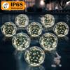 Lumières flottantes solaires pour piscine 3000K Blanc chaud Boules lumineuses gonflables Lampe LED étanche IP68 pour piscine enterrée Décoration extérieure de fête de Noël