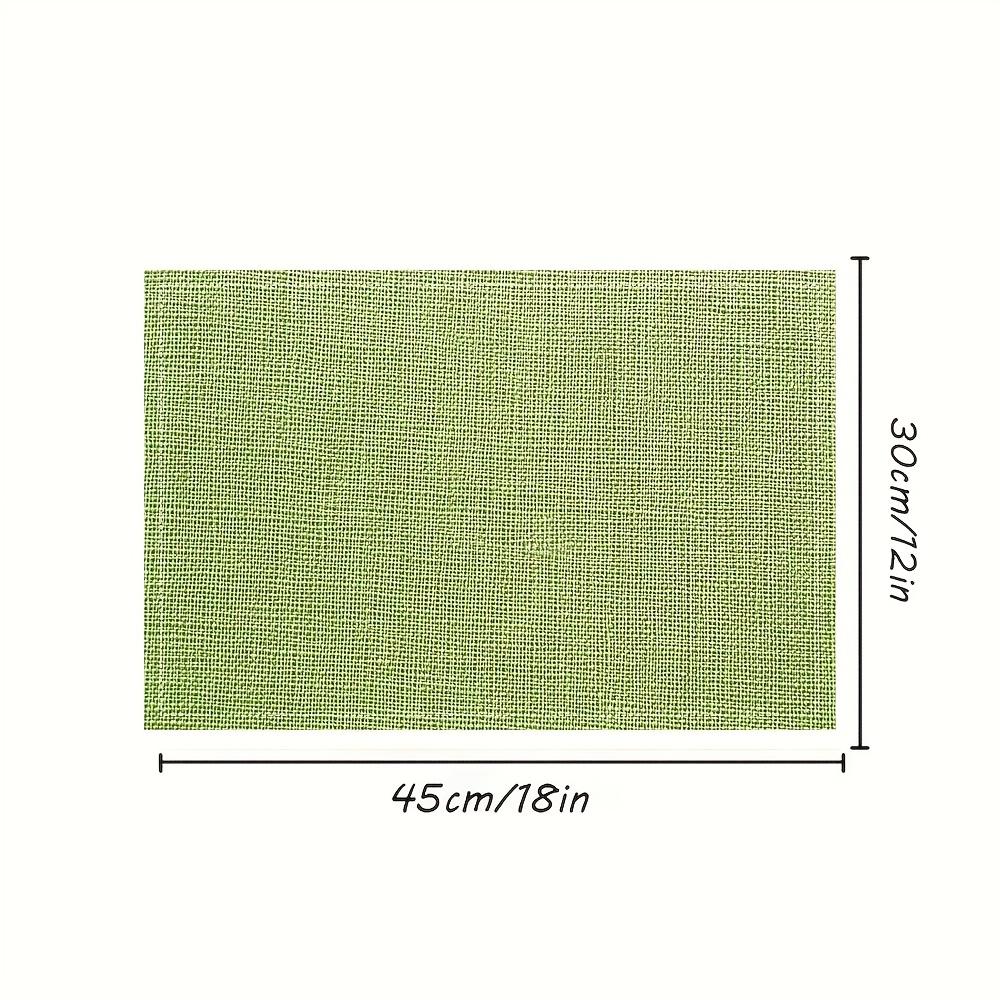 Tappetino da tavola intrecciato verde tessuto di lino naturale texture semplice moderno resistente al calore antiscivolo tappetino da tavola per sala da pranzo cucina decorazione per la casa